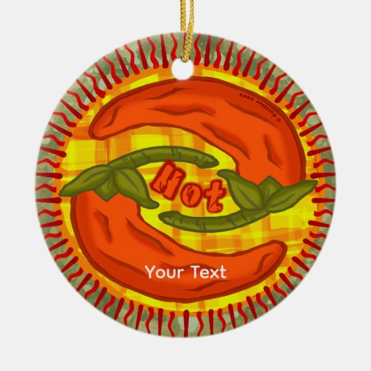 Heiße Paprika yin yang Keramik Ornament (Vorne)