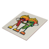 Heiße Paprikaschoten des Cartoon Fliese (Seite)