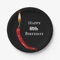 Heiße Pfeffer mit Kerzenflamme 60. Geburtstag