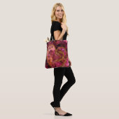 HEISSE PINK UND GOLD GLITZER SEHEN VALENTINE HERZE TASCHE (Am Model)