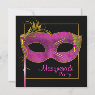 Heiße Pinke Maskenparty Einladung