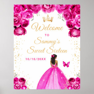 Heiße Pinkle Dark Skin Prinzessin Sweet Sixteen Wi Poster
