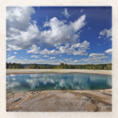 Heiße Quelle Glasuntersetzer (Vorderseite)