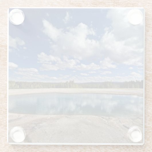 Heiße Quelle Glasuntersetzer (Rückseite)