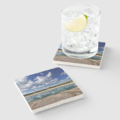 Heiße Quelle Steinuntersetzer (Seitenansicht)