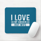 Heiße rauchende Ehefrau Ehemann Valentinstag Mousepad (Mit Mouse)