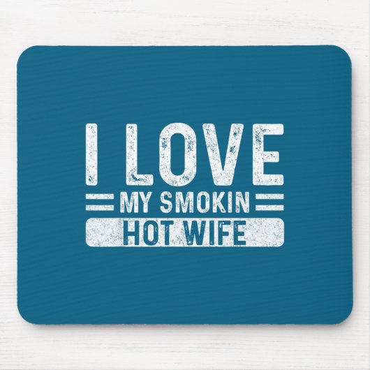 Heiße rauchende Ehefrau Ehemann Valentinstag Mousepad (Vorne)