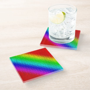 Heiße Regenbogen-Mosaik-Schimmer, Glasuntersetzer
