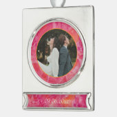 Heiße romantische Hochzeit Banner-Ornament Silber (Links)