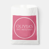 Heiße rosa Bat-Mizwa-Mitgebs-Tüte Geschenktütchen (Vorderseite)
