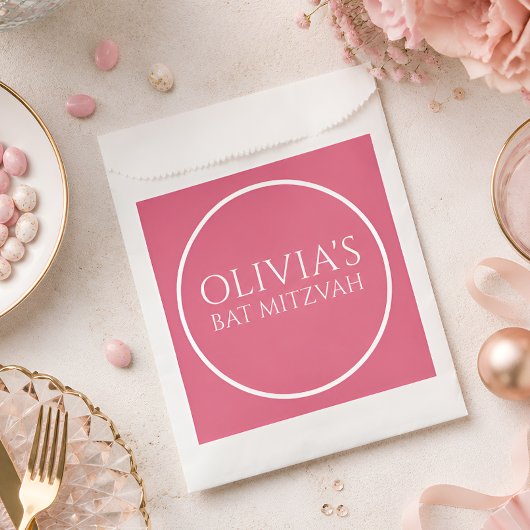 Heiße rosa Bat-Mizwa-Mitgebs-Tüte Geschenktütchen