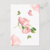 Heiße rosa Blume grüne Blätter Schmetterlinge Hoch Begleitkarte (Rückseite)