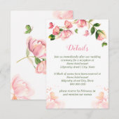 Heiße rosa Blume grüne Blätter Schmetterlinge Hoch Begleitkarte (Vorne/Hinten)