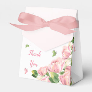 heiße rosa Blumen grüne Blätter Schmetterlinge Hoc Geschenkschachtel