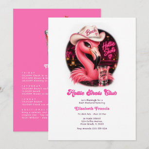 Heiße rosa Club lustiger rosa Flamingo Junggeselli Einladung