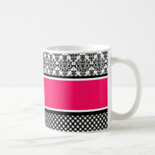 heiße rosa Damast Kaffeetasse