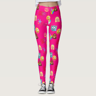 heiße rosa Emoji-Leggings Leggings