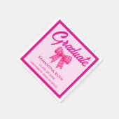 Heiße rosa Gingham-Schleifen-Abschlussfeier Serviette (Ecke)