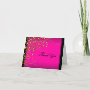 Heiße rosa goldene Dankeskarten Dankeskarte