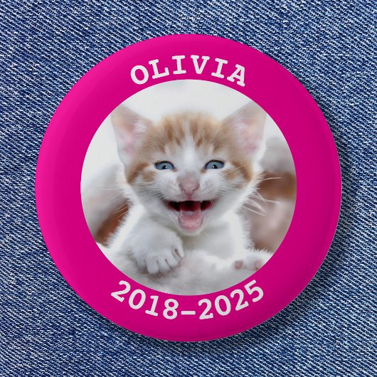 Heiße rosa Haustier-Foto-Gedenkstätte Button