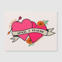 Heiße rosa Herz - Magnet Hochzeit