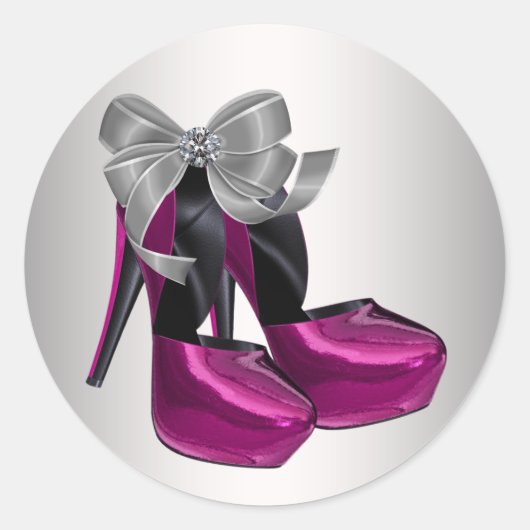 Heiße rosa High Heel Schuh Aufkleber (Vorderseite)
