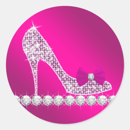Heiße rosa High Heel Schuh Aufkleber (Vorderseite)