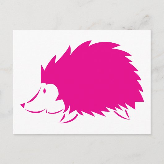 Heiße Rosa Igel Postkarte (Vorderseite)