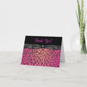 Heiße Rosa Leopard Dankeskarten Dankeskarte