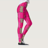 Heiße Rosa Leoparden-Print-Patchwork-Leggings Leggings (Rechts)