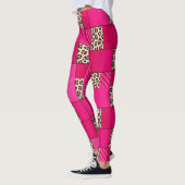 Heiße Rosa Leoparden-Print-Patchwork-Leggings Leggings (Links)