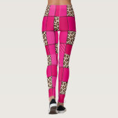 Heiße Rosa Leoparden-Print-Patchwork-Leggings Leggings (Rückseite)