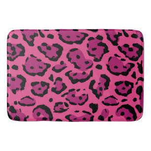 Heiße rosa Leopardenprint Badematte