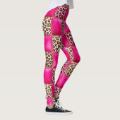 Heiße Rosa Leopardenprint-Patchwork-Leggings Leggings (Rechts)
