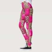 Heiße Rosa Leopardenprint-Patchwork-Leggings Leggings (Links)