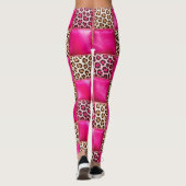 Heiße Rosa Leopardenprint-Patchwork-Leggings Leggings (Rückseite)