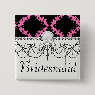 heiße rosa schwarze Diamant-Mod-Damaskus Button