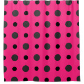 Heiße rosa, schwarze und graue Punkte Duschvorhang (Vorderseite)