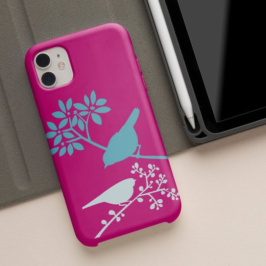 Heiße rosa und blaue Vögel Case-Mate iPhone Hülle
