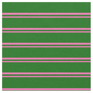 Heiße rosa und dunkelgrüne Linien Stoff