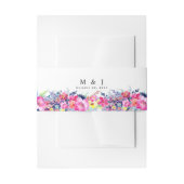 Heiße Rosa- und Gelbfrühlingsblütenhochzeit Einladungsbanderole (Vorderseite Beispiel)