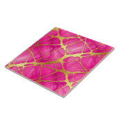 Heiße rosa und goldene Marmoroptik Fliese (Seite)