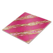 Heiße rosa und goldene Marmoroptik Fliese (Seite)