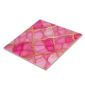 Heiße rosa und goldene Marmoroptik Fliese (Seite)