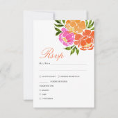 Heiße Rosa- und Orangenfallen RSVP Karte (Vorderseite)