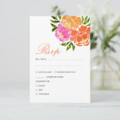 Heiße Rosa- und Orangenfallen RSVP Karte (Stehend Vorderseite)