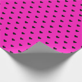 Heiße rosa und schwarze Herzen | Papier für kunden Geschenkpapier (Ecke)