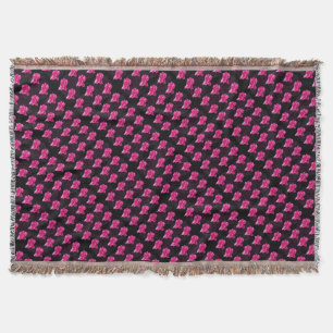 Heiße rosa und schwarze Rose Muster, Decke