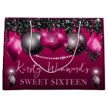 Heiße Rosa und schwarze Weihnachtsschmuck Süß 16