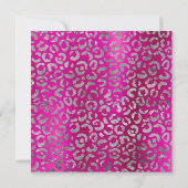 Heiße Rosa und Silberleoparden Foil Giro Geburtsta Einladung (Rückseite)